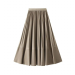 Qoothi ​​naiste s&uuml;gisene &uuml;hev&auml;rviline plisseeritud seelik Elegantne elastne v&ouml;&ouml;koht pikk A-line seelik talveks QT2253 One Size must