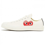 Comme des Gar&ccedil;ons Play x Converse Chuck 70 Low Milk 2023 Unisex Tossud Kreemjas Valge High-Risk-Red A08795C 36.5