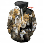y2k Fashion Mehed Naiste Fox 3D-prinditud kapuuts S&uuml;gis Kevad ja s&uuml;gis Pusa vabaaja Spordiga kapuuts Pullover M