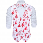 Barry.Wang Meeste Vest Vest Kikilips Hanr&auml;tik Mansetin&ouml;&ouml;bid Jacquard kootud siidist pulma tutvumispeo komplekt M