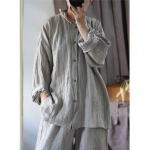 Johnature linane retro ebaregulaarne vintage stiilis s&auml;rk S&uuml;gisene naine pikkade varrukatega vabaaja &uuml;herealine s&auml;rk One Size khaki