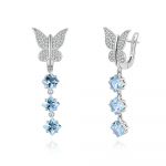 pikad k&otilde;rvar&otilde;ngad Liblikadisain nutikas loomulik taevasinine Topaas imeilus elegantne naiste ehted juubeliriietus banketir&otilde;ivad sinine