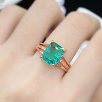 POMOiii uus moodne temperamendi ristk&uuml;liku kujuga roheline s&otilde;rmus naistele v&otilde;luv pulmakihlus peen &otilde;rn ehe uus trendikas Adjustable Opening roheline