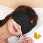 3D stereoskoopiline silmamask unevarjutus meestele ja naistele, reguleeritav silmade v&auml;simuskaitse, silmapuhkus ja une v&otilde;luseade Eye patch and earplugs