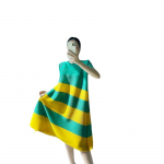Suvine uus triibuline plisseeritud &uuml;markaelus mood avara temperamendiga vabaaja minimalistlik kleit M must