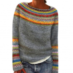 S&uuml;gis- ja talvine naiste moodne sviiter &uuml;mmarguse kaelusega, v&auml;rviga kokkusobiv lahtine moodne pullover kampsun S