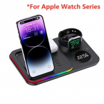 30 W 5-&uuml;hes juhtmevaba laadija statiivi tuli &auml;ratuskell kiirlaadimisjaama dokk iPhone 14 13 12 IWatch Samsung Galaxy Watch jaoks For Apple Watch must