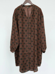 Johnature Women Print lillelised vintage s&auml;rgid Topid V-kaelusega pikkade varrukatega n&ouml;&ouml;biga Kevadpluusid Lahtine Hiina stiilis s&auml;rk One Size kohv