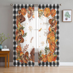 T&auml;nup&uuml;ha s&uuml;gisene k&otilde;rvitsa langenud lehtede t&uuml;llkardinad elutuppa magamistoa sisekujundusele &scaron;ifoon Sheer Voile k&ouml;&ouml;gikardin 135W x 114H(cm)