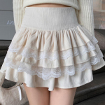 Kawaii Sweet Mini Cake seelik Naistele K&otilde;rge v&ouml;&ouml;kohaga Korea moe vabaaja volangidega pits Patchwork Lolita A-line seelik M