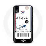 Coque iphone XS billet d'avion seoul
