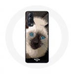 Vivo Y72 &uuml;mbris must-valge siniste silmadega siiami kass