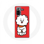 Coque pour Xiaomi Redmi Note 10 Pro BTS Bangtan Gar&ccedil;ons BT21 RJ de Jin Fond Rouge