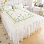 Suvine naturaalne lateks jahe matt voodi seelik padjap&uuml;&uuml;r masinaga pestav konditsioneer pehme matt kokkupandav libisemisvastane voodikate 1.5m bed skirt1 white