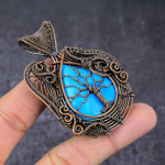Natural Triplet Opal Handmade Copper Wire Wrap Tree Of Life Pendant 2.76 m2y35