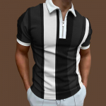 Meeste s&auml;rk Polo vabaaja lukuga l&uuml;hikeste varrukatega mood vaba t&otilde;mblukuga suvine kevadine tavaline istuvus 3D lilla triibuga prinditud s&auml;rk XS must