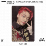 ATEEZ The 2nd Album WORLD EP.FIN WILL Photocard Sticker D ver. KPOP K-POP San - #A Photocard