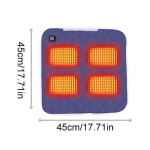 4 soojendusega ala istmepadi kaasaskantav soojendusega toolmatid Lemmikloomade soojenduspadi, t&uuml;&uuml;p C/USB Laadimine talviseks v&auml;lik&auml;mpinguks 1/2 tk (45*45/45*90cm) 45*45cm-1PC tumesinine v&auml;rv
