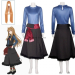 Anime Spice and Wolf Holo Cosplay Horo Cosplay Kost&uuml;&uuml;m &Uuml;laosa Kleit Parukas L-(Costume+Wig)