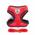 Hingavate kassirakmete jalutusrihma komplekt Reguleeritav kutsikakasside rakmete vest Prantsuse buldog chihuahua mops &otilde;ues k&auml;imise plii v&auml;ikesed koerad M punane