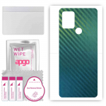 apgo Protective Skin Sticker for the back compatible with Tecno Pova, Wrap Film, Foil, Vinyl - Pattern Carbon Chameleon CAKA1