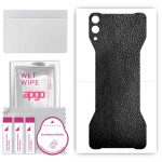 apgo Protective Skin Sticker for the back compatible with Black Shark 2 Pro, Wrap Film, Foil, Vinyl - Pattern Black Leather