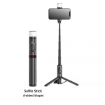 UUS kaasaskantav juhtmevaba Bluetooth-telefon Teleskoop-selfie-statiiv t&auml;itevalgustusega Huawei iPhone 13 14 15 Android Xiaomi jaoks 765 mm must