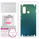 apgo Protective Skin Sticker for the back+sides compatible with Tecno Spark 5, Full Wrap Film, Foil, Vinyl - Pattern Carbon Chameleon CAKA1