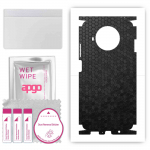 apgo Protective Skin Sticker for the back+sides compatible with Xiaomi Redmi Note 9 Pro 5G, Full Wrap Film, Foil, Vinyl - Pattern Black Honeycomb