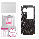 apgo Protective Skin Sticker for the back+sides compatible with Oppo Find N3 Flip, Full Wrap Film, Foil, Vinyl - Pattern Carbon Black Pixel