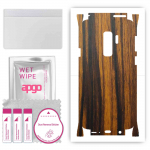apgo Protective Skin Sticker for the back+sides compatible with Samsung Galaxy S9 Plus, Full Wrap Film, Foil, Vinyl - Pattern Tigerwood