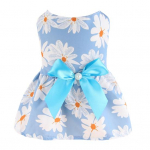 Lemmikloomakleit Kahe jalaga higi neelav, hingav, v&auml;rvikiire n&ouml;&ouml;biga suletav kleit lilledega tr&uuml;kitud printsessi stiilis S roosa