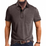 Meeste vabaaja polos&auml;rgid Klassikaline 4 n&ouml;&ouml;biga suvine l&uuml;hikeste varrukatega kaelusega T-s&auml;rk Solid Tees Golf Stiilsed topid meestele Business vabaaja polos&auml;rk XXXL tumepruun v&auml;rv