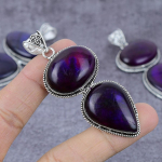 Natural Purple Labradorite Gemstone 925 Sterling Silver Pendant 3.07 b1z31
