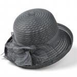 Uus kevadsuvine organza lilleline moodne m&uuml;ts, naiste vabaajak&uuml;bar Elegantne p&auml;ikesevarjum&uuml;ts M（56-58cm） tumehall v&auml;rv