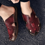 Meeste sussid Gladiaator Sandaalid Suvised Rooma sandaalid Meestele Avatud ninaga rannajalatsid suures suuruses EU:45 must