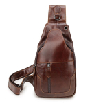 Meeste kott Uus kott Meeste vabaaja mood Rinnakott Pealmine kiht veisenahk Crossbody Korea versioon Trendikas kott must
