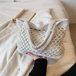 Puhkus Rannak&auml;ekotid &Otilde;&otilde;nes kootud kott Suvine Uus Vaba aeg Mood Reisid &Otilde;lakott Suure mahutavusega Ostlejate Tasud 32*8*26cm beež