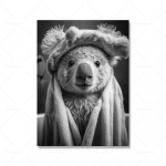 Naljakad vannitoakunstitr&uuml;kid Jungle Animal WC Huumor Must Valge Safari Loomade l&otilde;uend Maalimine Vannitoapildid Kodukaunistus 21x30cm No Framed