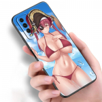 Anime Sexy Bikini Silikoonist telefoni&uuml;mbris Xiaomi Redmi Note 11 10 9 8 Pro 11T 10T 10S 9S 8T 9 9A 9C 9T must pehme kaanega Coque jaoks Redmi 9