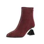 Naiste poolsaapad, 2024. aasta talvemood, terava ninaga naiste saapad, 42 suuruse moodsad k&otilde;rged kontsad Lihtsad elegantsed naiste kleidikingad 35 veinipunane v&auml;rv