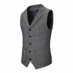 Sarikala Tweed Vest &Uuml;herealine Rev&auml;&auml;riga Vest Meeste &Uuml;likonnajakk R&otilde;ivad Pluss Suurus XL tumehall v&auml;rv