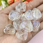 auguga 12 tk 23,9 mm*20,8 mm l&auml;bipaistvad virsiku s&uuml;damega peened loomingulised k&auml;sit&ouml;&ouml; materjal akr&uuml;&uuml;l DIY valmistamise tarvikud vahep&auml;rlid lahtised helmed puhas