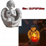 Inglitiibade sulgedega teek&uuml;&uuml;nlahoidja kujukese ornament m&auml;lestuskingitus 13.5x15x16cm