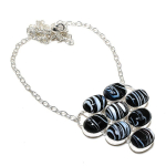 Natural Sulemani Hakik Gemstone 925 Sterling Silver Jewelry Necklace 18 p0n95