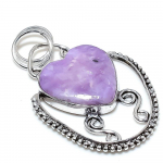 Lepidolite Stone Gemstone Handmade 925 Sterling Silver Gift Pendant 2.25 e3h51