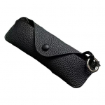 Kaasaskantav prillide hoiukott koos kaelapaelaga pehme kunstnahast p&auml;ikeseprillide &uuml;mbris Naiste meeste l&uuml;hin&auml;gelikkus prillide korraldaja v&auml;lireisiprillide kandekott must