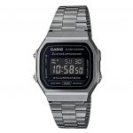 Casio Vintage digitaalne roostevabast terasest k&auml;ev&otilde;ru, must numbrilauaga kvarts A168WGG-1B unisex k&auml;ekell must