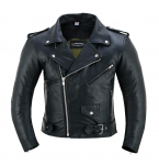 GearX Brando Mootorratta nahkjakk Pehmest nahast klassikaline Cruiser Biker Mantel L must