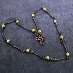 Natural Vintage Copper Look Gemstone Copper Wire Wrap Jewelry Necklace 18 n0i16